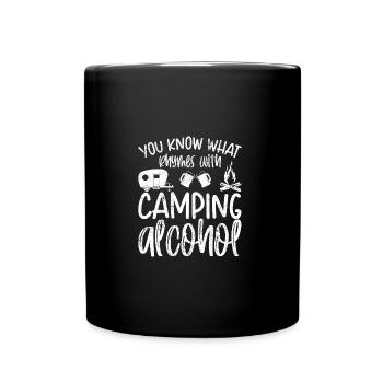CAMPING REIMEIN DRINK ALCOHOL BEER SAYINGS MOTIF - Full Colour Mug - black - Front