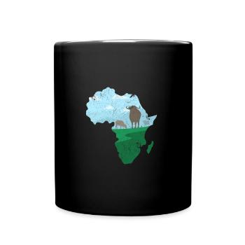 SÜDAFRIKA SÜDEN TIEREN NATUR LEBEN MUSIK MOTIV - Tasse einfarbig - Schwarz - Vorne