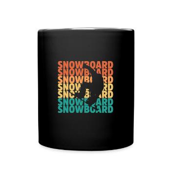 Snowboarding Geschenkidee für Snowboarder Snowboar - Tasse einfarbig - Schwarz - Vorne
