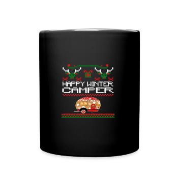 UGGLY HAPPY WINTER CAMPER - Full Colour Mug - black - Front