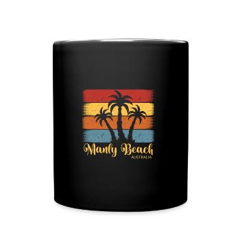 Manly Beach Australia retro - Tasse einfarbig - Schwarz - Vorne