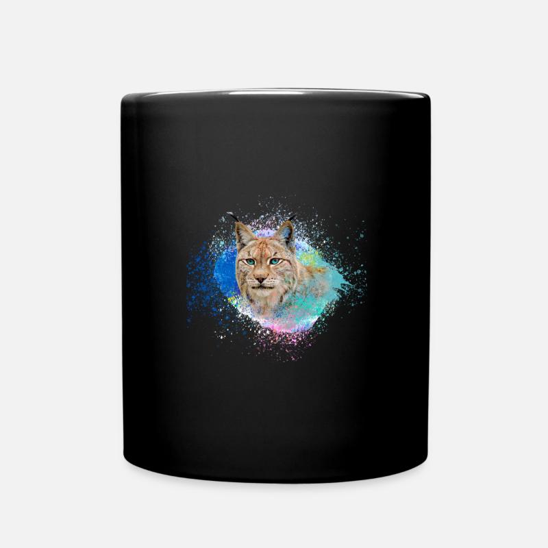 lynx,chat,peinture,aquarelle,peinture - Mug uni - noir
