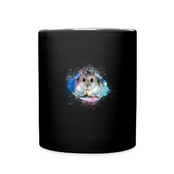 hamster, graffiti,malerei,blau,türkis,zwerghamster - Tasse einfarbig - Schwarz - Vorne