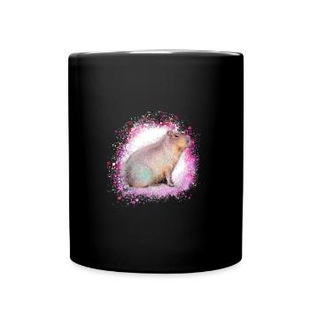Capybara,Pig,Graffiti,Capybara,Pink - Full Colour Mug - black - Front