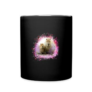 Capybara,Pig,Graffiti,Capybara,Mother - Full Colour Mug - black - Front