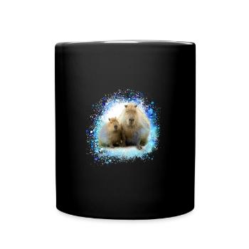 Capybara,Pig,Graffiti,Capybara,Duo - Full Colour Mug - black - Front