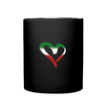 woman life freedom,herz,iran,flagge - Tasse einfarbig - Schwarz - Vorne