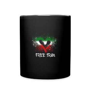 free iran,herz,iran,flagge,graffiti - Tasse einfarbig - Schwarz - Vorne