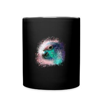 Papagei, ara, aquarell vogel, graffiti,bunt - Tasse einfarbig - Schwarz - Vorne