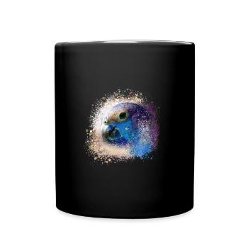 Papagei, ara, aquarell vogel, graffiti,bunt - Tasse einfarbig - Schwarz - Vorne