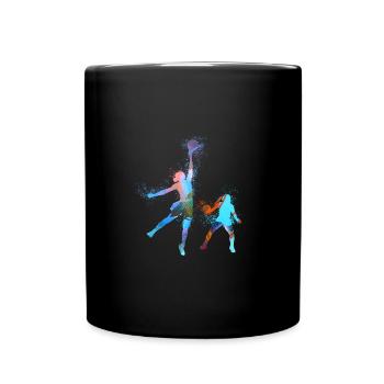 basketballerin, basketball,Graffiti - Tasse einfarbig - Schwarz - Vorne