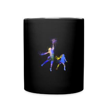 basketballerin,basketball,Graffiti - Tasse einfarbig - Schwarz - Vorne