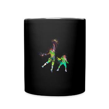 basketballerin,basketball,Graffiti - Tasse einfarbig - Schwarz - Vorne
