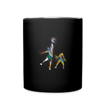 basketballerin,basketball,Graffiti - Tasse einfarbig - Schwarz - Vorne