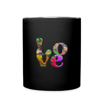 Graffiti,love,font,chrome,colorful,love,colorful - Full Colour Mug - black - Front