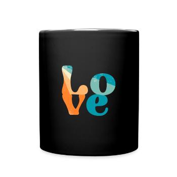 schrift,retro,bunt,typo,abstrakt,bunt - Tasse einfarbig - Schwarz - Vorne