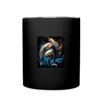 Drapeau de dauphin - Mug uni - noir - Devant
