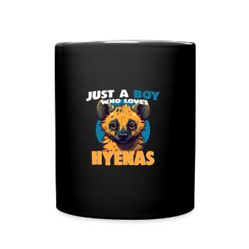 Just a Boy who loves Hyenas - Full Colour Mug - black - Front