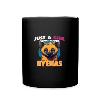 Just a Girl who loves Hyenas - Full Colour Mug - black - Front