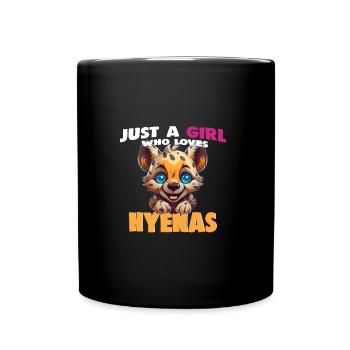 Just a Girl who loves Hyenas - Full Colour Mug - black - Front