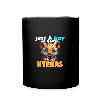 Just a Boy who loves Hyenas - Full Colour Mug - black - Front