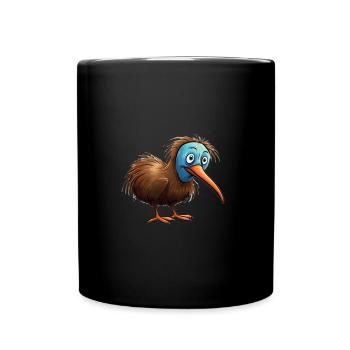Kiwi Bird with blue Face - Full Colour Mug - black - Front