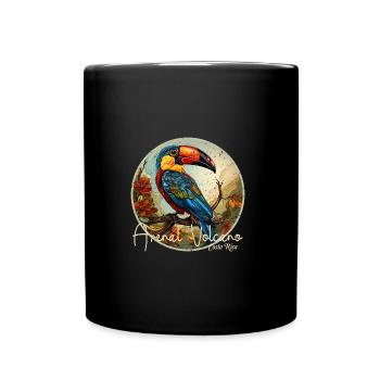 Arenal Volcano Costa Rica retro style - Full Colour Mug - black - Front