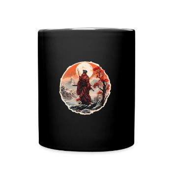 Samurai in a snowy landscape - Full Colour Mug - black - Front