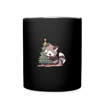 Raccoon christmastree - Tasse einfarbig - Schwarz - Vorne