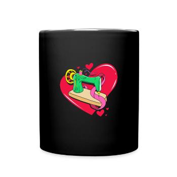 Couturière à la machine à coudre - Mug uni - noir - Devant