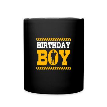 Fête d’anniversaire des enfants sur le chantier de construction - Mug uni - noir - Devant