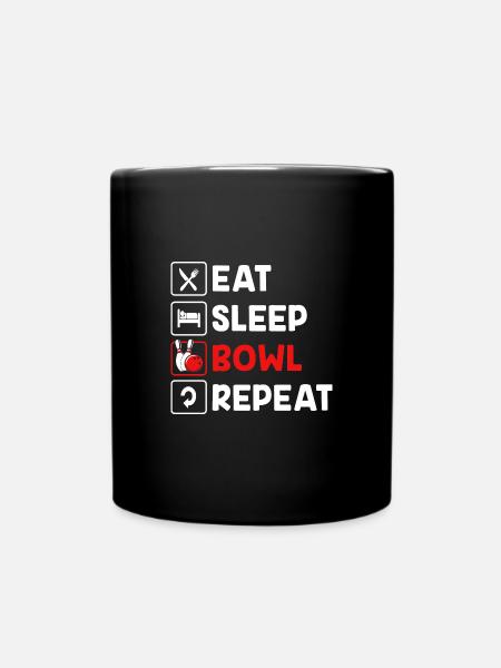 Bowlen Bowler Bowling Kegel Bowlingkugel - Tasse einfarbig - Schwarz