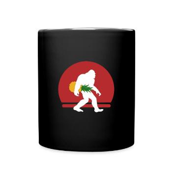 Ananas Bigfoot Big Foot - Tasse einfarbig - Schwarz - Vorne