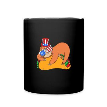 Sloth Laziness Lazy Morning Grouch Taco - Full Colour Mug - black - Front