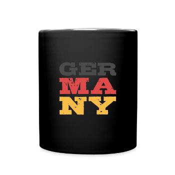 Deutschland - Tasse einfarbig - Schwarz - Vorne