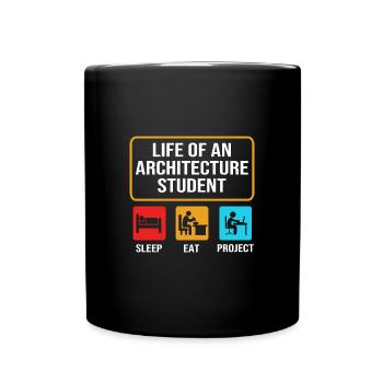 Architekt Architektur - Tasse einfarbig - Schwarz - Vorne