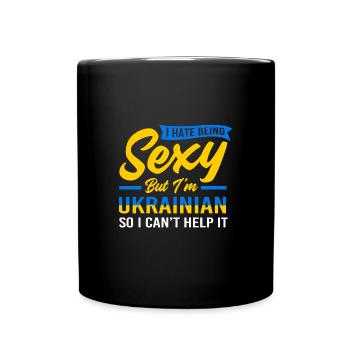 Ukraine - Tasse einfarbig - Schwarz - Vorne