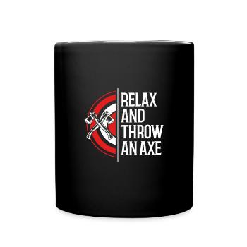 Axt Werfen - Tasse einfarbig - Schwarz - Vorne
