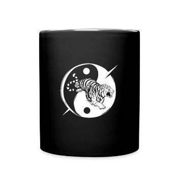 Weißer Tiger - Tasse einfarbig - Schwarz - Vorne