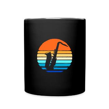 Saxophon Saxophonist - Tasse einfarbig - Schwarz - Vorne