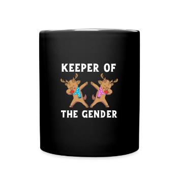 Christmas Gender Reveal Newborn Baby Sayings - Full Colour Mug - black - Front