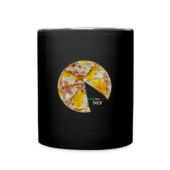 Pizza pur! Für alle, die Ananas auf Pizza ablehnen - Tasse einfarbig - Schwarz - Vorne