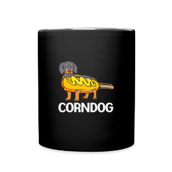Hot Dog Imbiss - Tasse einfarbig - Schwarz - Vorne