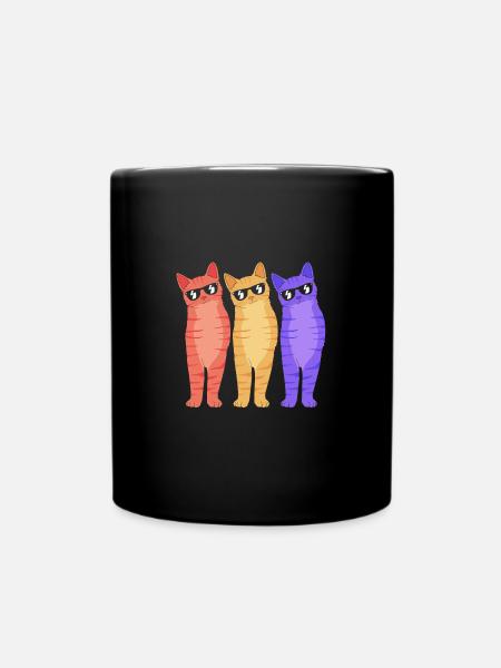 Tabby Katze - Tasse einfarbig - Schwarz