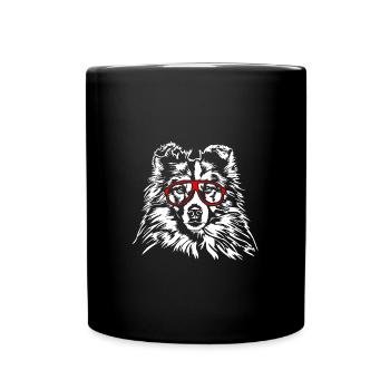 SHETLAND SHEEPDOG Sheltie Lunettes Chiens Wilsigns - Mug uni - noir - Devant