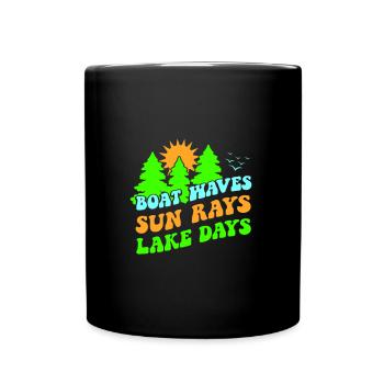 TAGE SEE LEBE BOOT WASSER FLUSSE SONNE WILDWASSER - Tasse einfarbig - Schwarz - Vorne