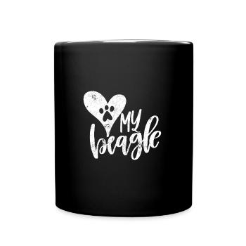 BEAGLE LOVE DOGS BETTER DOGS DOG LOVE MOTIF - Full Colour Mug - black - Front