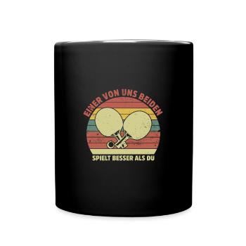 Tischtennisspieler Geschenk Ping Pong Tischtennis - Tasse einfarbig - Schwarz - Vorne