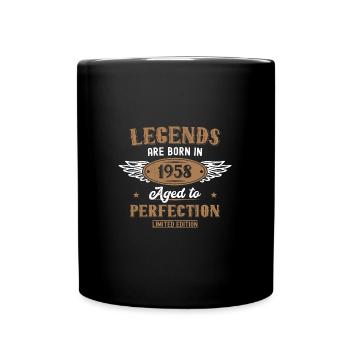 65 Birthday Gift Man Woman 1958 Born - Full Colour Mug - black - Front