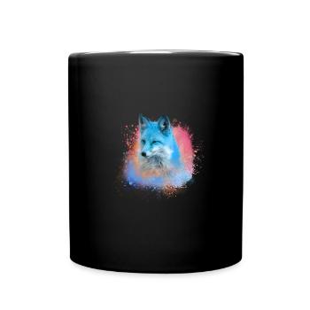 fuchs ,Graffiti, Malerei,fuchs ,aquarell - Tasse einfarbig - Schwarz - Vorne